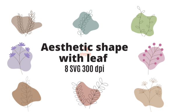 Download Aesthetic Shape with Leaf SVG Set - Leaf Collection