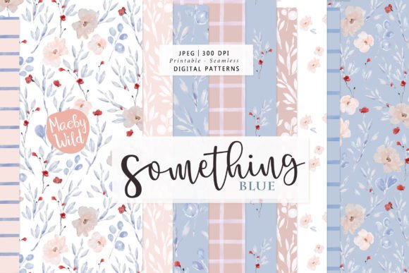Download Watercolor Flower Pattern Something Blue - Blue Collection