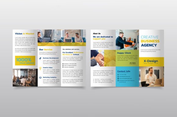 Download Minimal Shapes Trifold Brochure Template - Template Collection
