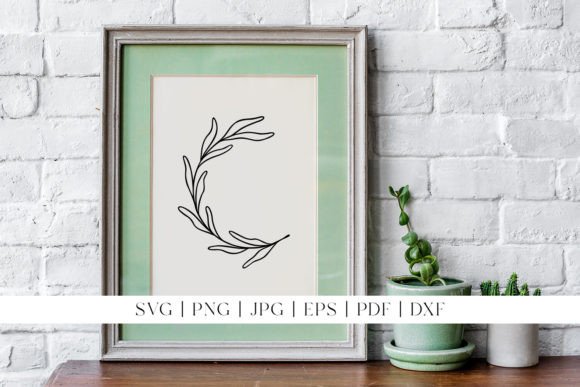 Download Leaf Line Art | Rounded Botanical Design - Leaf Collection
