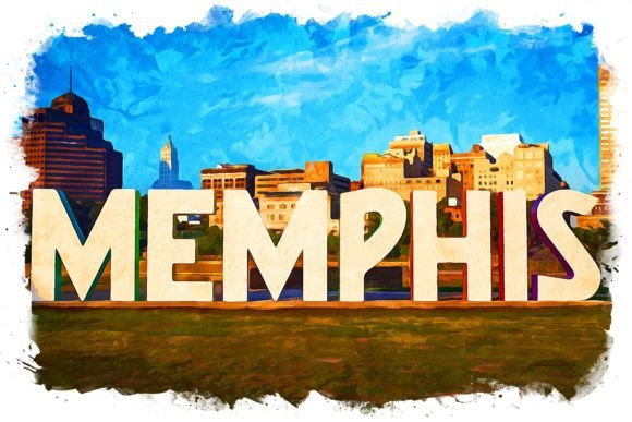 Download Memphis USA Splash Watercolor - Memphis Collection