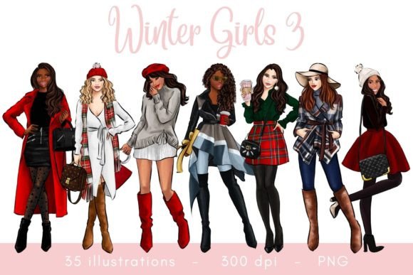 Download Winter Girls Fashion Clipart - Winter Collection