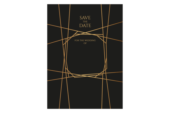 Download Save Date Template with Elegant Thin Gol - Template Collection