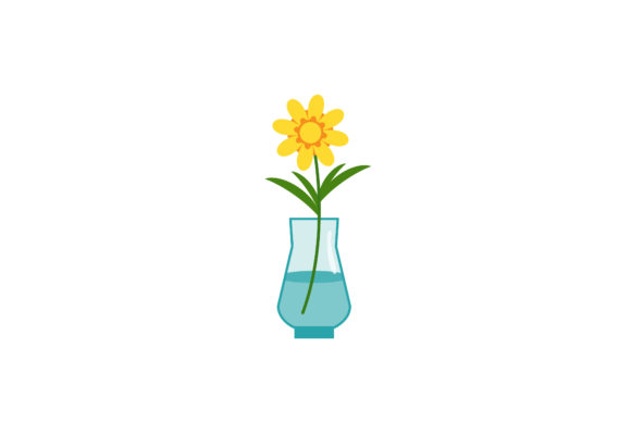 Download Spring Yellow Flowers in Vase Flat Icons - Flowers in vase Collection