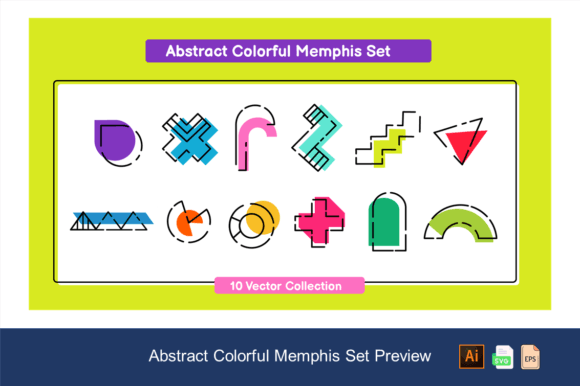 Download Abstract Colorful Memphis Set - Memphis Collection