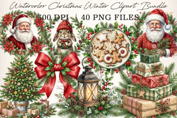 Download Watercolor Christmas Winter Clipart - Winter Collection