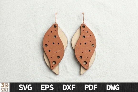 Download Layered Leaf Teardrop Earrings SVG - Leaf Collection