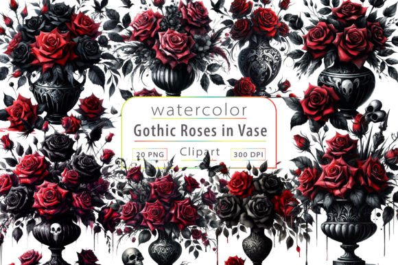 Download Gothic Roses in Vase Clipart - Premium Resources