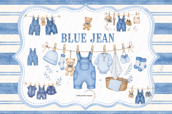 Download Blue Jean Cute Bear Clipart - Blue Collection