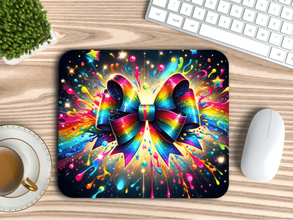 Download Rainbow Glitter Splash Bow Mousepad PNG - Glitter splash Collection