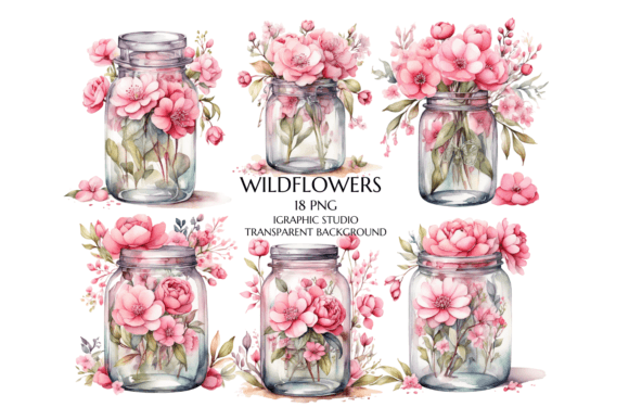 Download Watercolor Pink Flowers in Vase - Flowers in vase Collection
