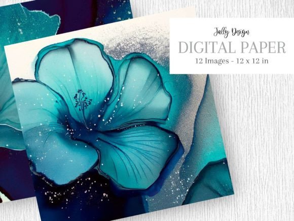 Download Navy Blue Alcohol Ink &amp; Mint Glitter Art - Blue Collection