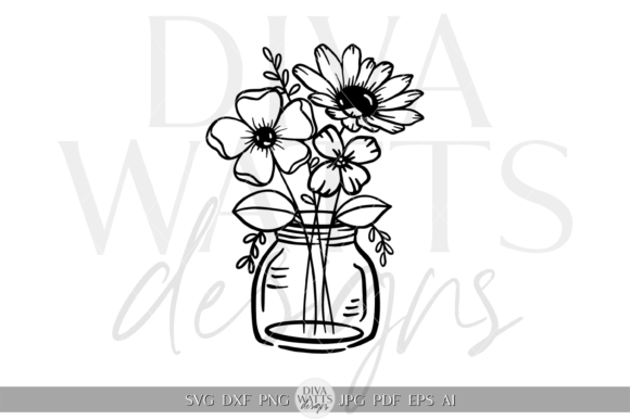 Download Flowers in Vase Silhouette Clipart SVG - Flowers in vase Collection