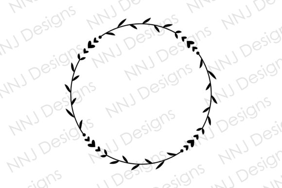 Download Laurel Leaf Heart Wreath Round Frame - Leaf Collection