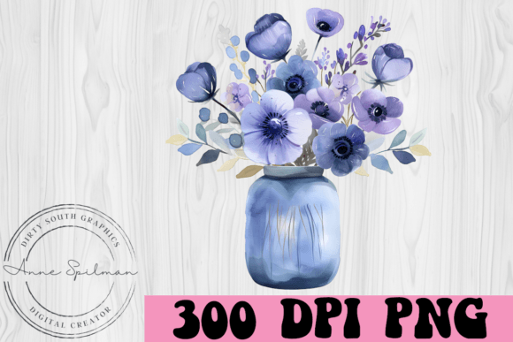 Download Purple Flowers in Vase Watercolor - Premium Resources