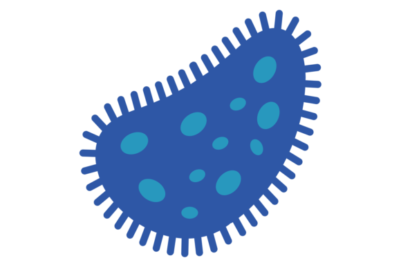 Download Blue Amoeba Icon. Flat Bacteria. Biology - Blue Collection